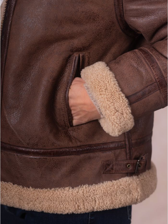 Cawford Aviator Jacket in Brown