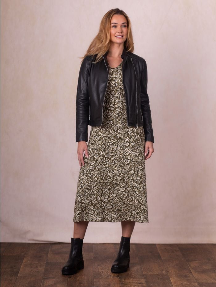 Wetherlam Leather Biker Jacket in Black