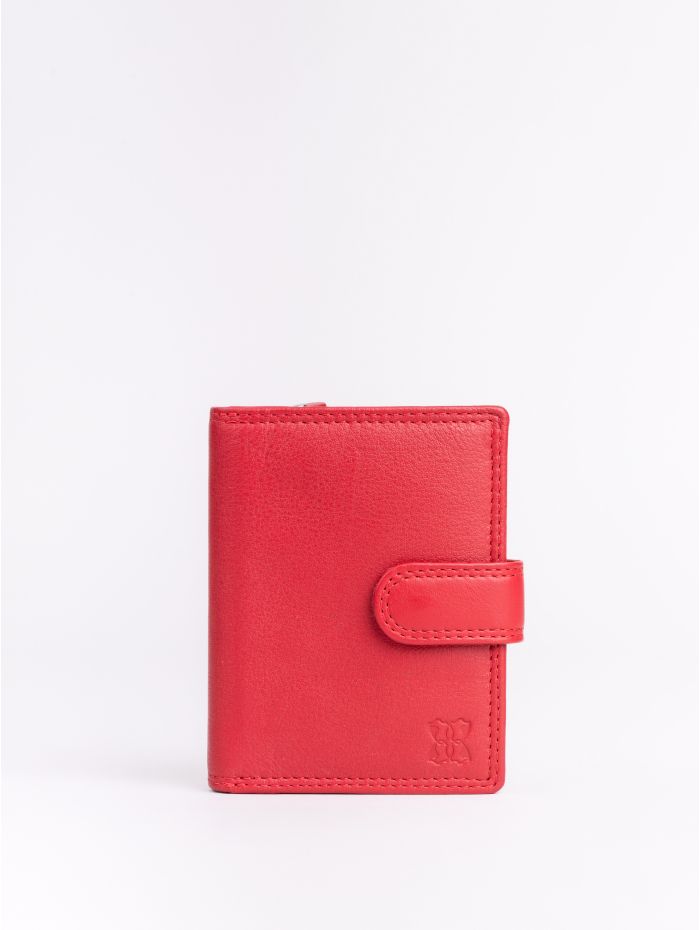 Small Leather Tab Purse in Red