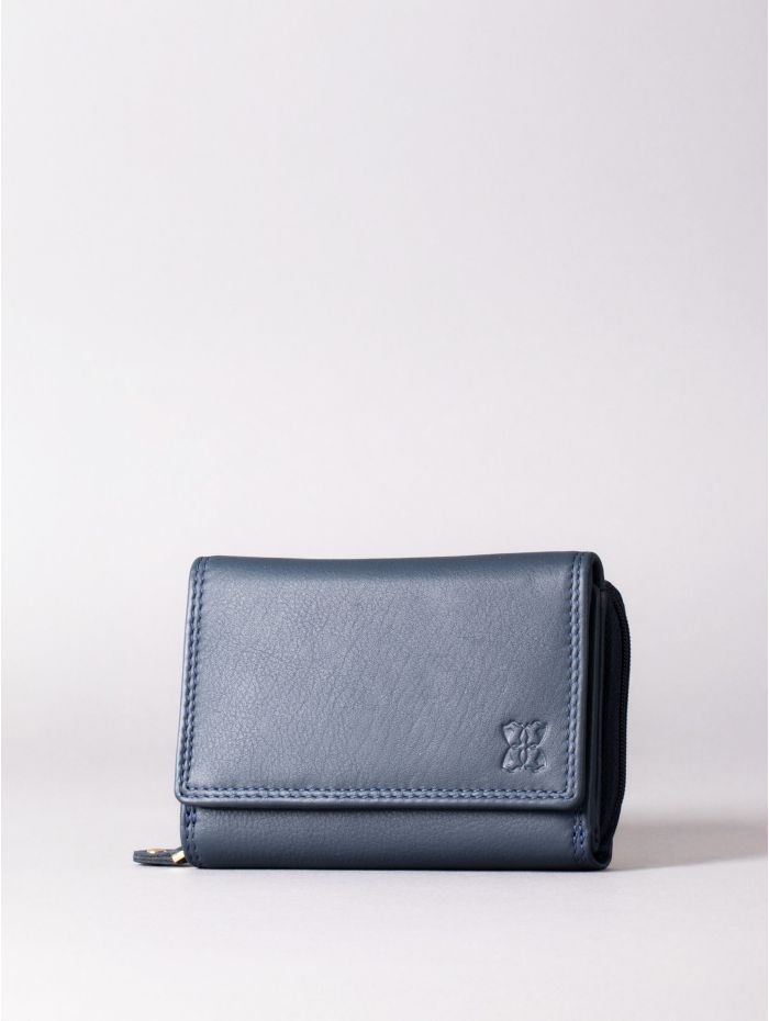 Small Leather Purse in Navy
