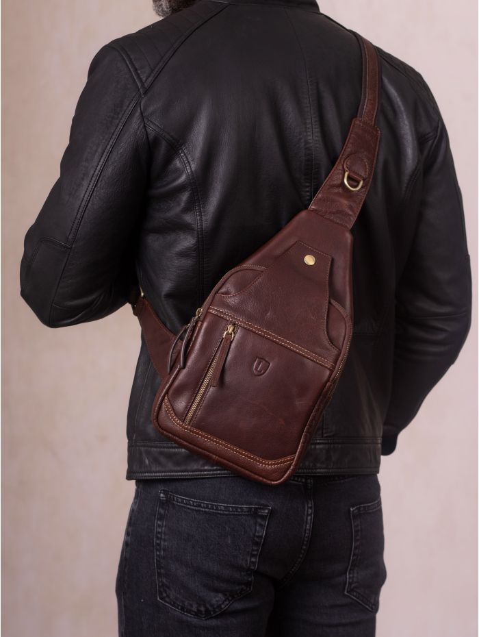 Keswick Leather Sling Bag in Brown
