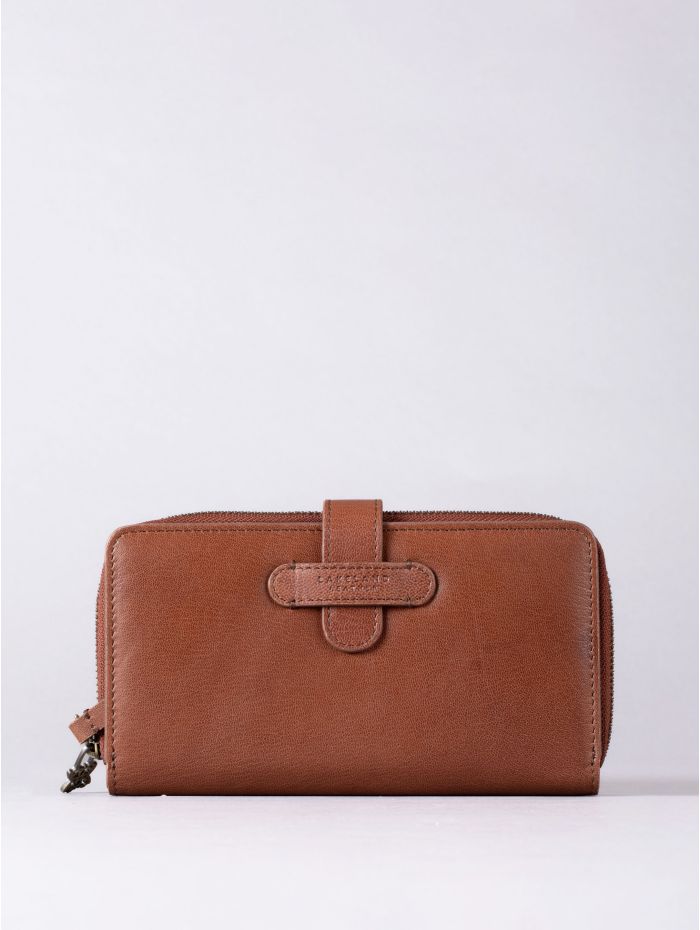 Newby Leather Tab Purse in Tan