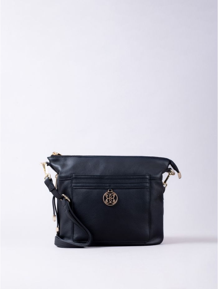 Cartmel Leather Cross Body Bag in Black