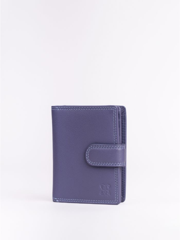 Small Leather Tab Purse in Purple