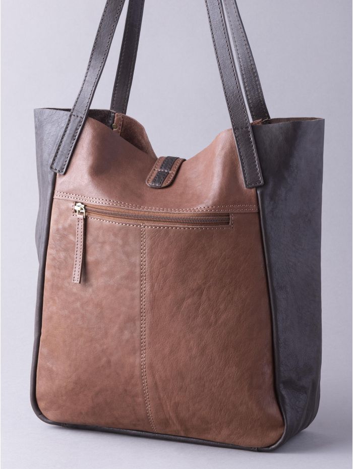 Hartsop Leather Tote Bag in Tan & Brown