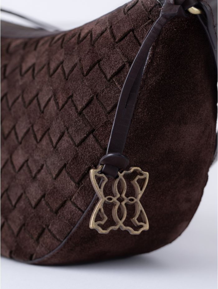 Mirehouse Suede Sling Bag in Chocolate Brown