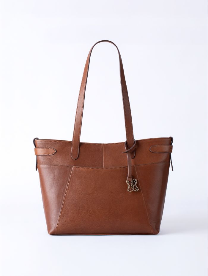 Newby Leather Tote Bag in Tan