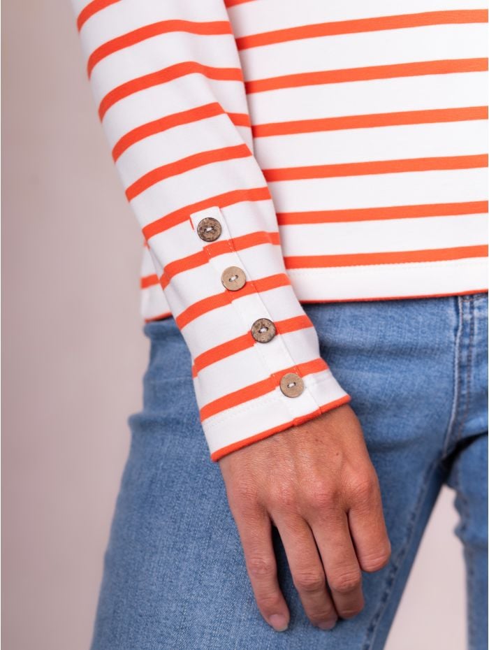 Everly Striped Top in Orange