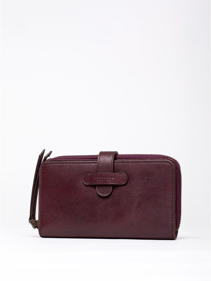 Newby Leather Tab Purse in Burgundy