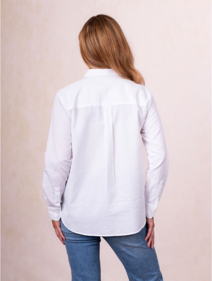 Nara Long Sleeve Cotton Shirt in White