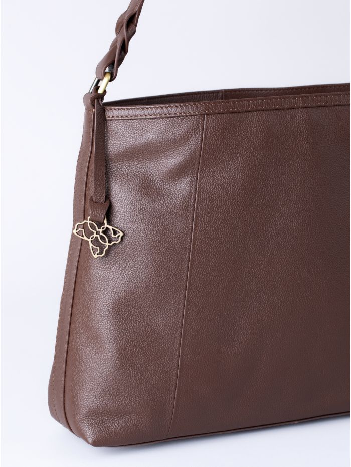 Howgill Leather Hobo Bag in Chocolate Brown