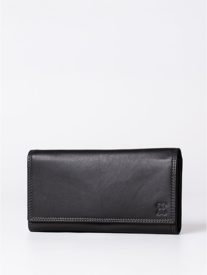 Large Leather Purse in Black