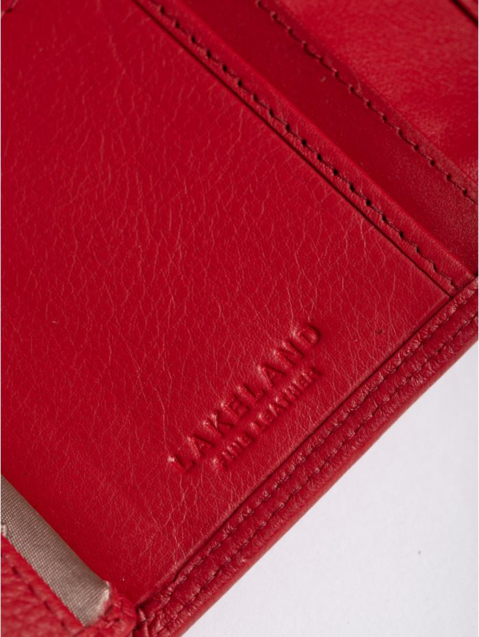 Small Leather Tab Purse in Red