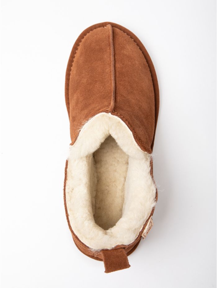 Men's Suede Slipper Boot in Tan