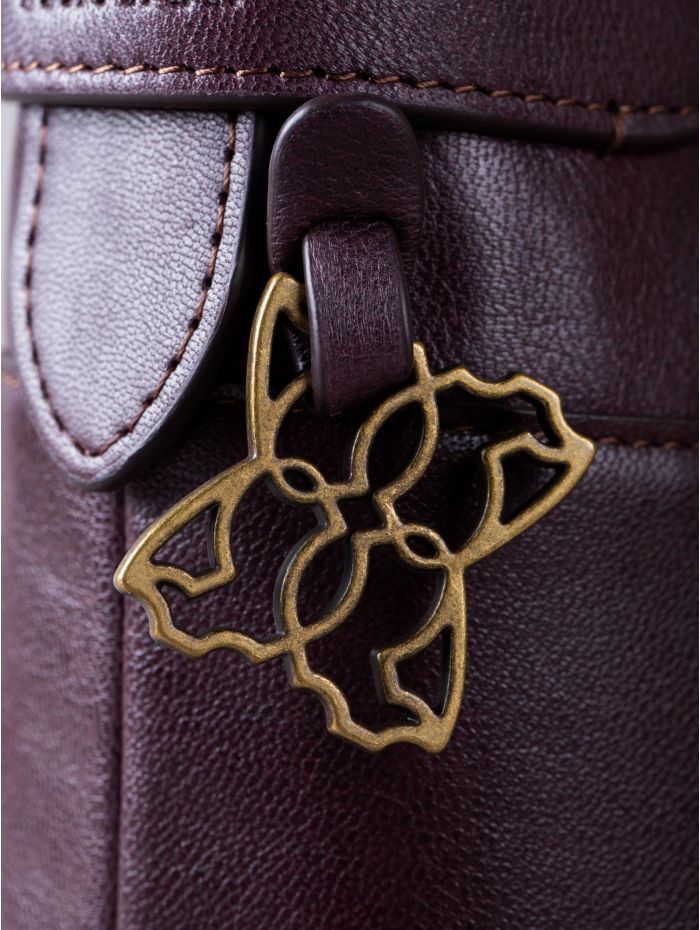 Newby Leather Hobo Shoulder Bag in Burgundy