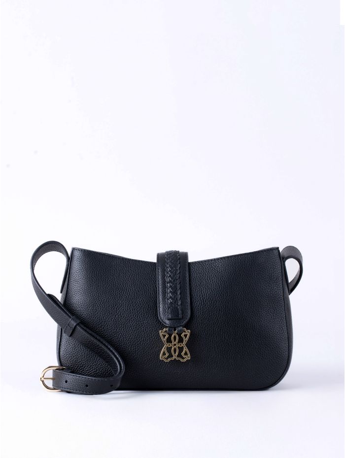 Dalston Leather Cross Body Bag in Black