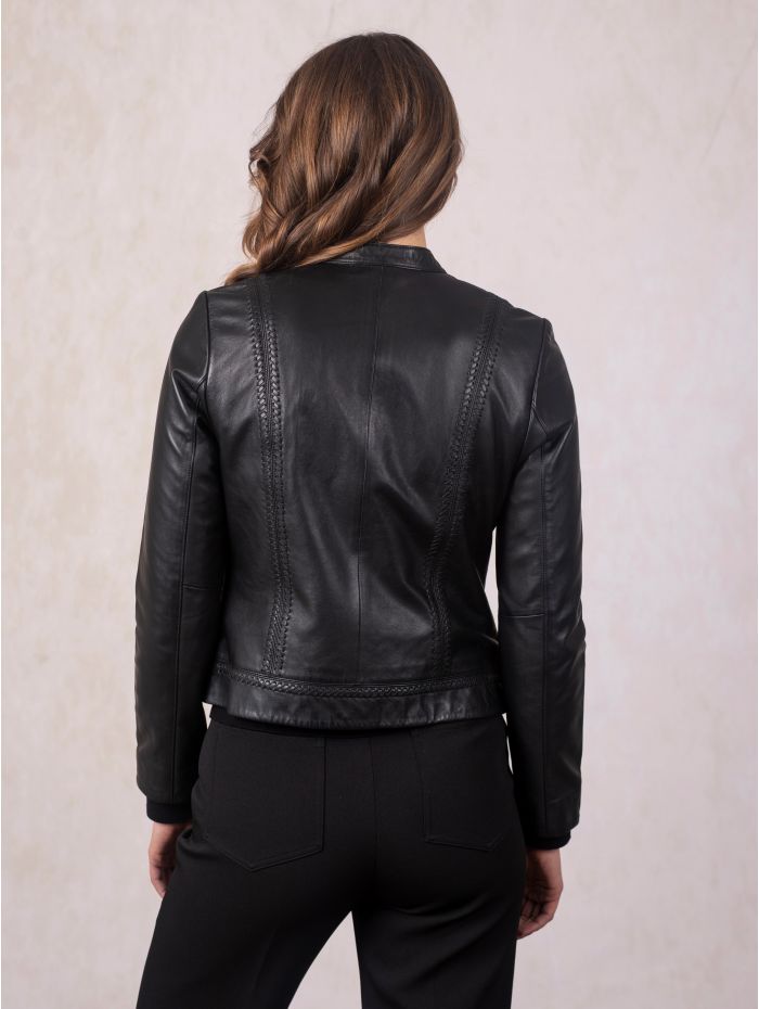 Annaside Leather Jacket in Black