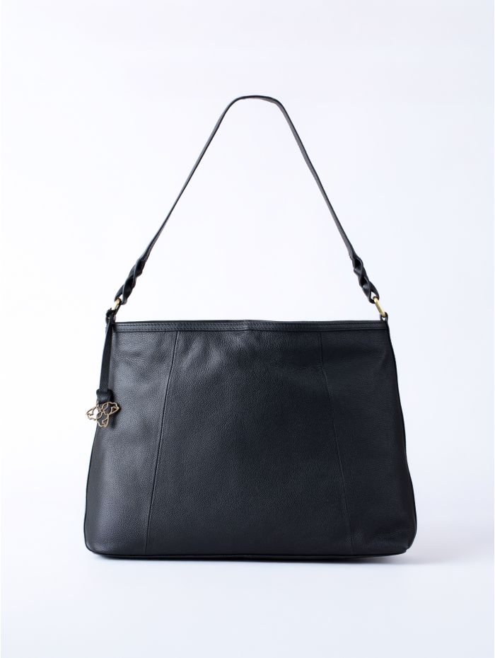 Howgill Leather Hobo Bag in Black