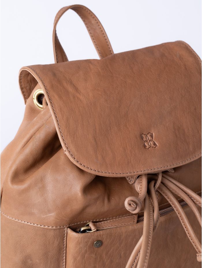 Harstone Leather Backpack in Taupe