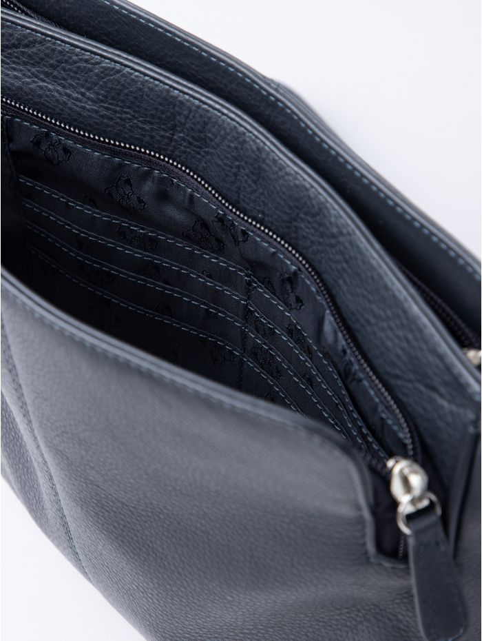 Ambleside Leather Cross Body Bag in Navy