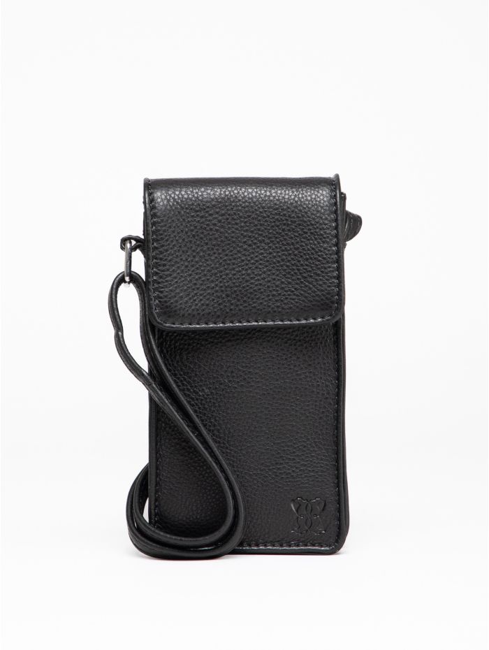 Lakeland Leather Bowness Leather Cross Body Phone Pouch in Black