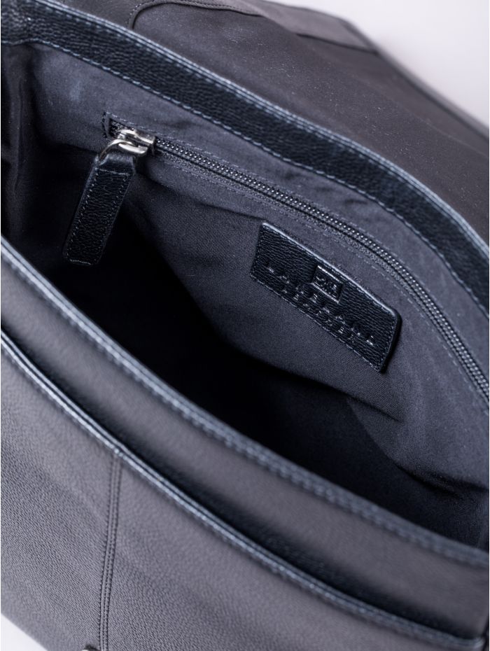 Crummock Leather Cross Body Bag in Black