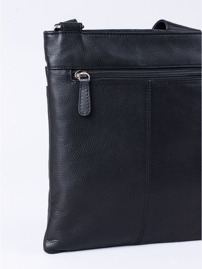 Allerdale Leather Cross Body Bag in Black