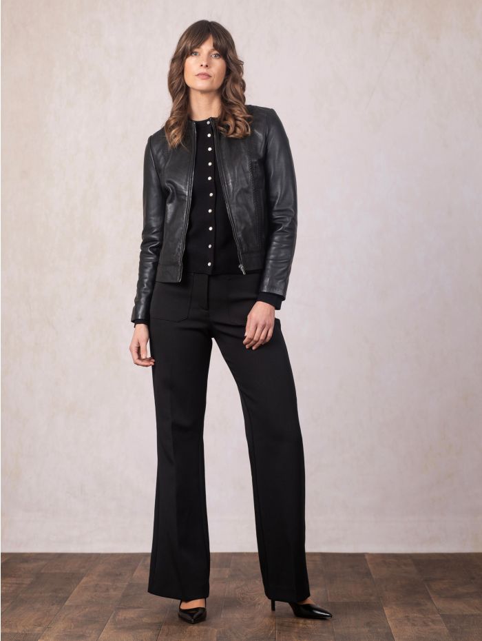 Annaside Leather Jacket in Black
