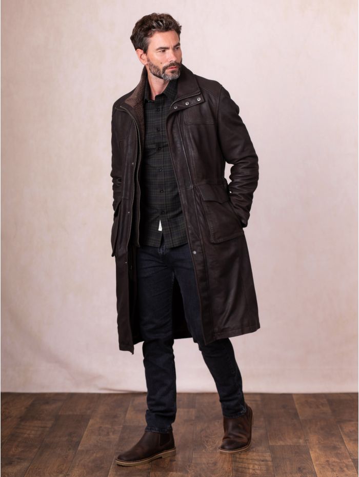 ジャケット・アウター Archive Suede Leather Long Coat Studded Suede Leather Jacket Mens Winter Coats Vintage Suede Patchwork