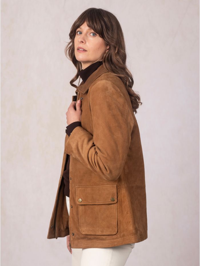 Hawkshead Suede Barn Jacket in Tan