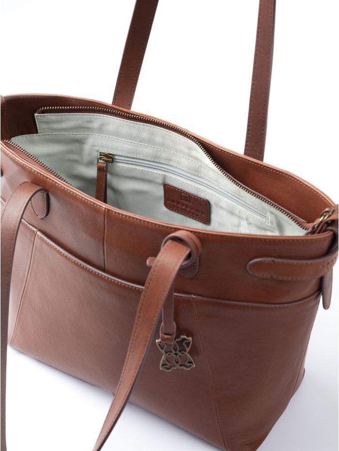 Newby Leather Tote Bag in Tan