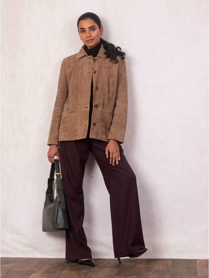 Milnthorpe Suede Jacket in Light Brown