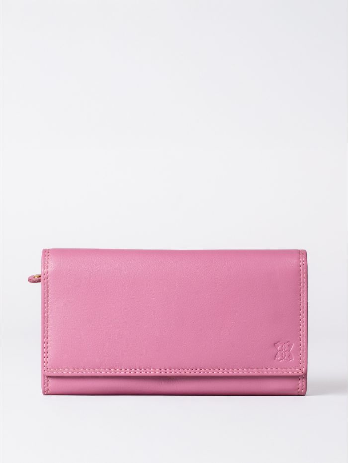 Large Leather Purse in Mauve