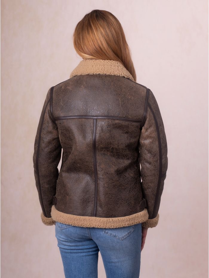 Lakeland Leather Cawfell Shearling Aviator Jacket in Brown