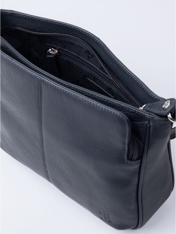 Ambleside Leather Cross Body Bag in Navy