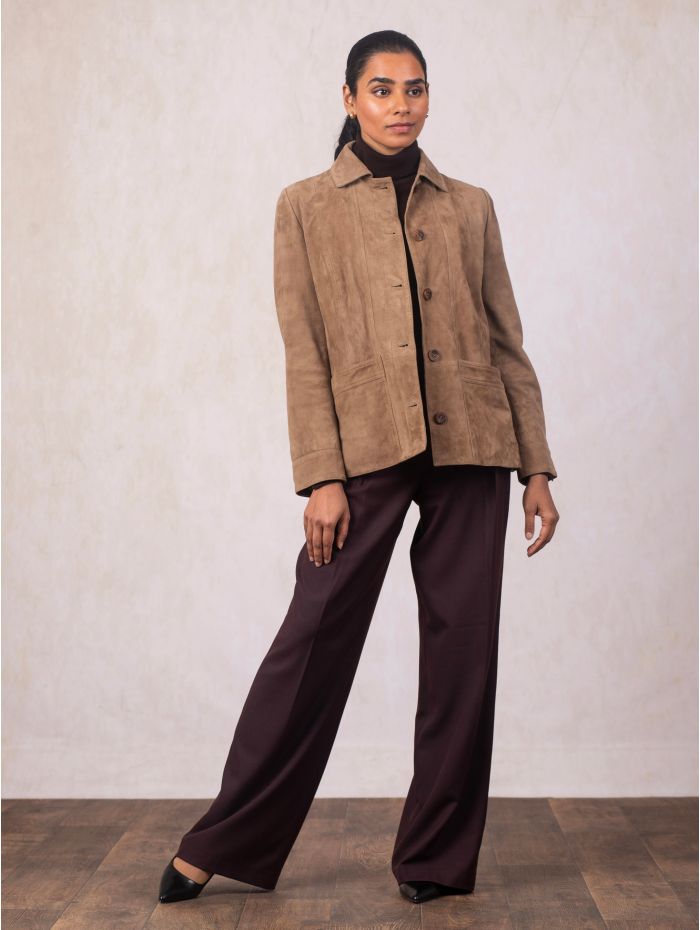 Milnthorpe Suede Jacket in Light Brown