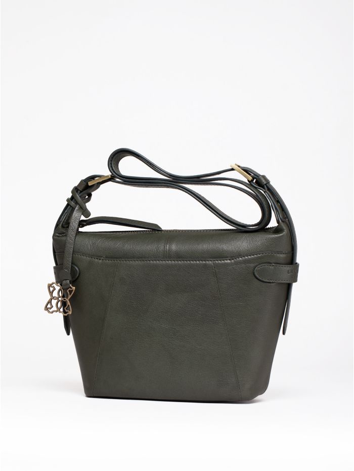 Newby Leather Cross Body Bag in Green