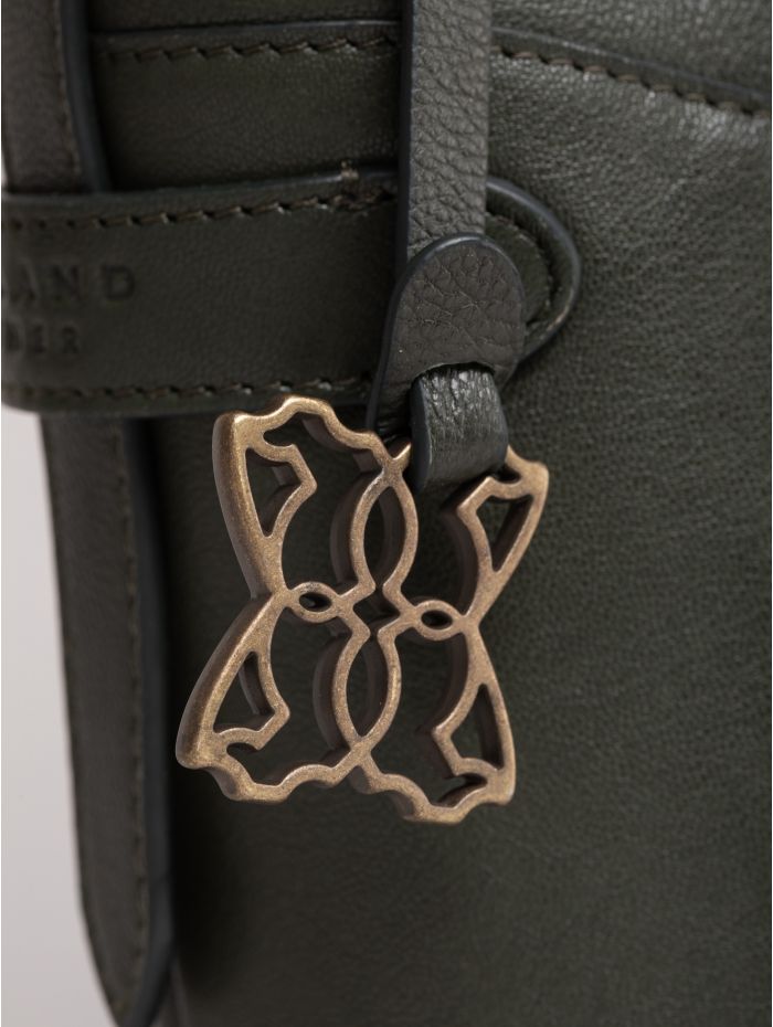 Newby Leather Cross Body Bag in Green
