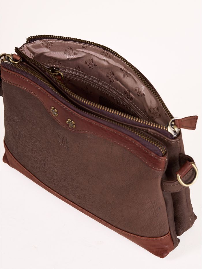 Hartsop Zip Leather Cross Body Bag in Brown