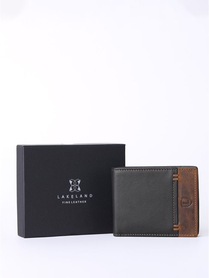 Stitch Leather Bi-Fold Wallet in Brown