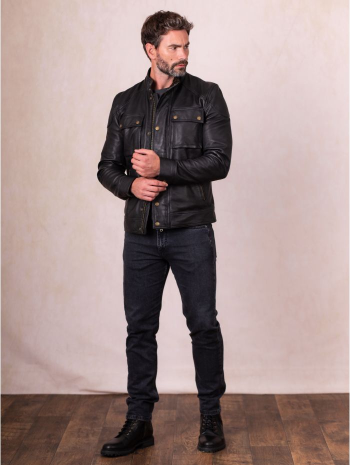 Burnmoor Leather Jacket in Black