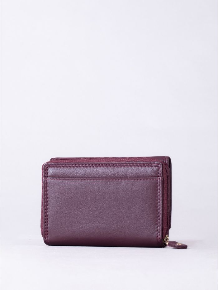 Small Leather Purse in Burgundy