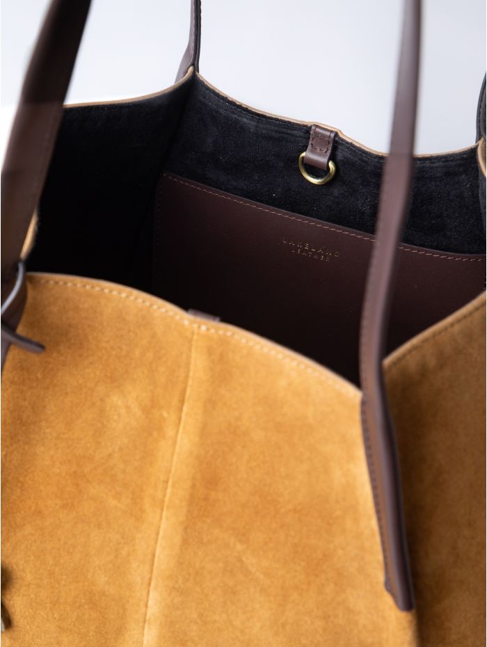 Mirehouse Suede Tote Bag in Cognac