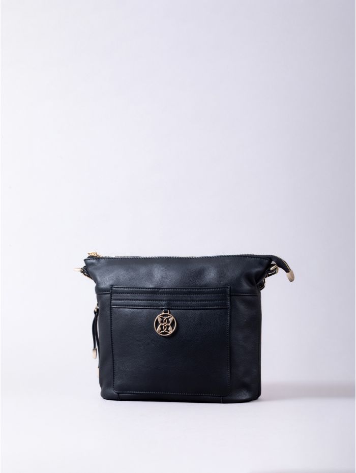 Cartmel Leather Cross Body Bag in Black