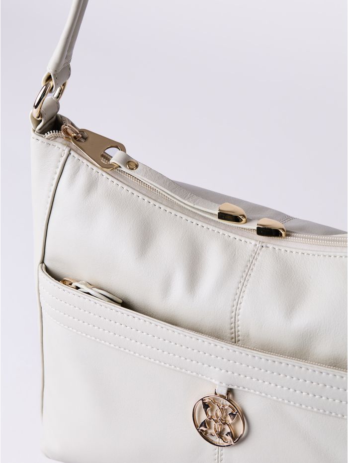 Cartmel Leather Shoulder Bag In Off White