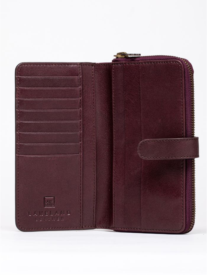 Newby Leather Tab Purse in Burgundy