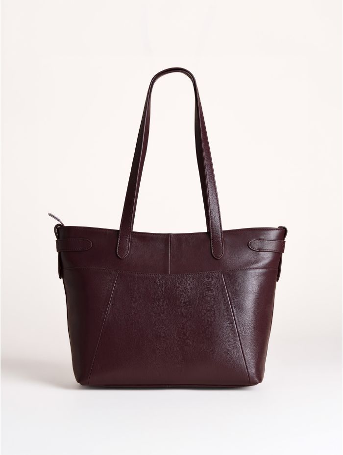 Newby Leather Tote Bag in Burgundy