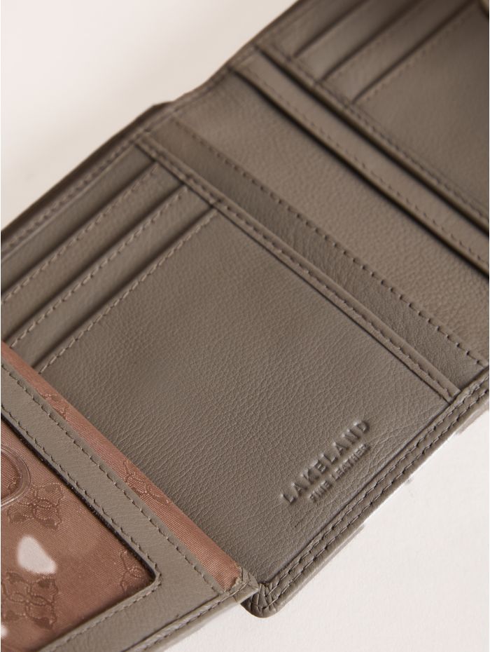 Small Leather Tab Purse in Grey