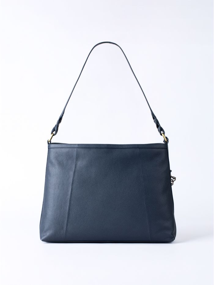 Howgill Leather Hobo Bag in Navy