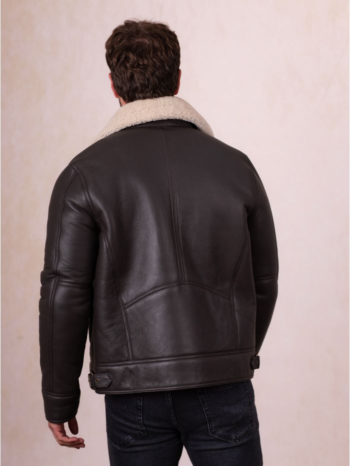 Javelin Sheepskin Aviator Jacket in Brown